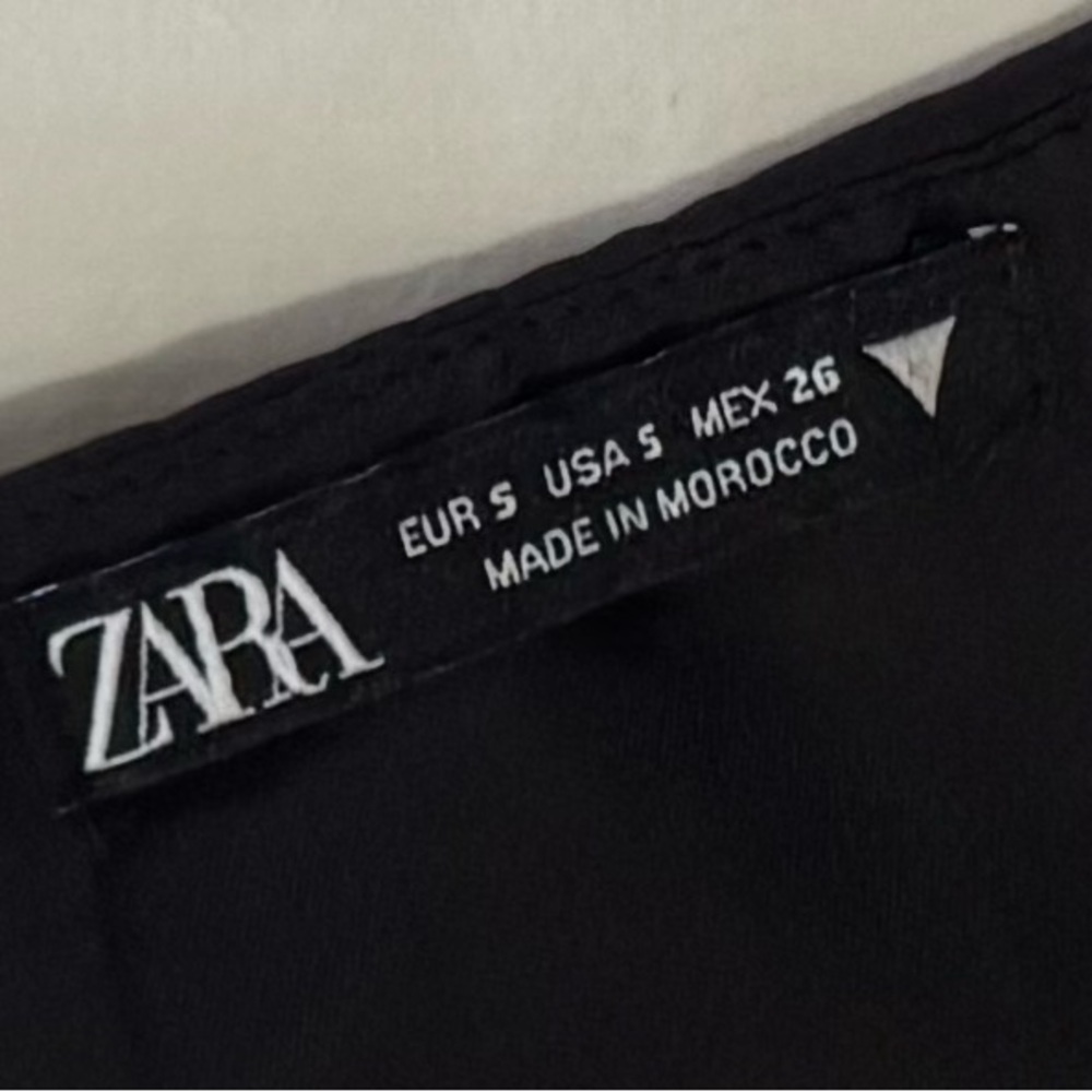Zara Black Satin Halter Tie Top - Picture 5 of 7